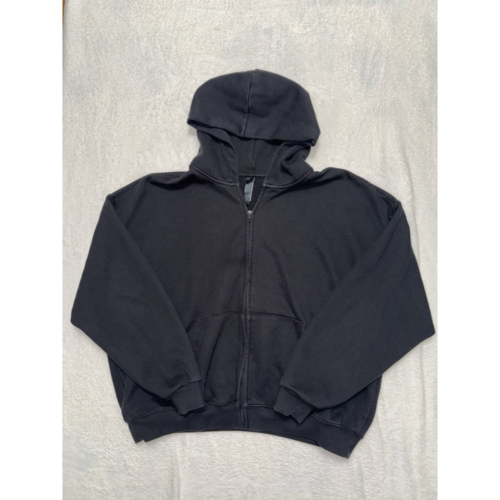 Skims Women's Black Full Zip Hoodie Sweatshirt Size 2XL